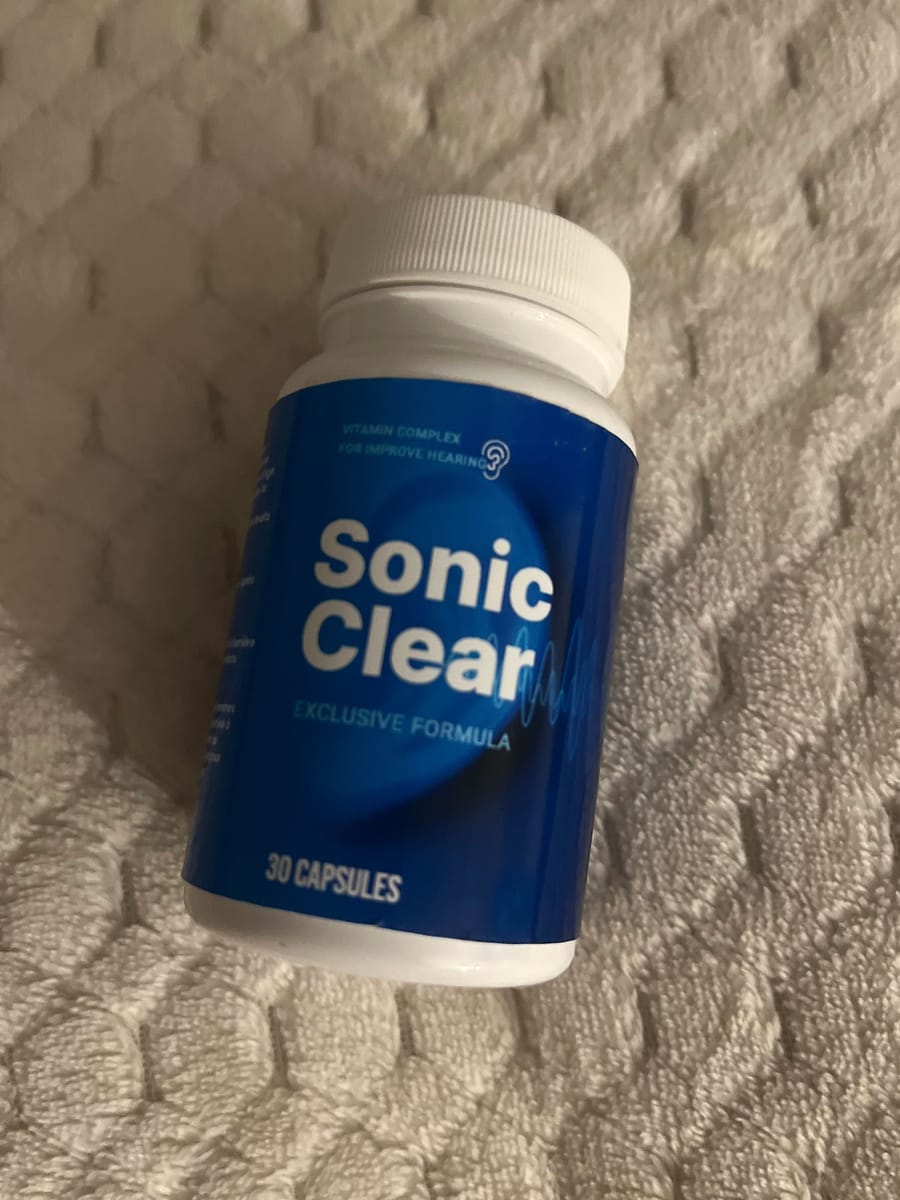 Flacon de Sonic Clear avec son étiquette en français et le sceau du bouchon encore fermé